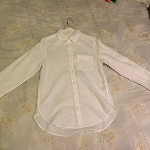 White Button-Up Shirt For Women XS